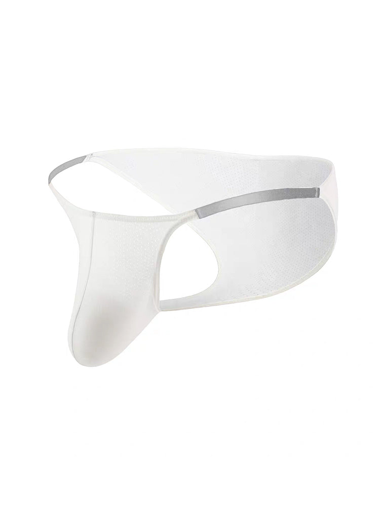 3 Pack Men's Low Rise Striped Camisole Briefs with Raised Pockets