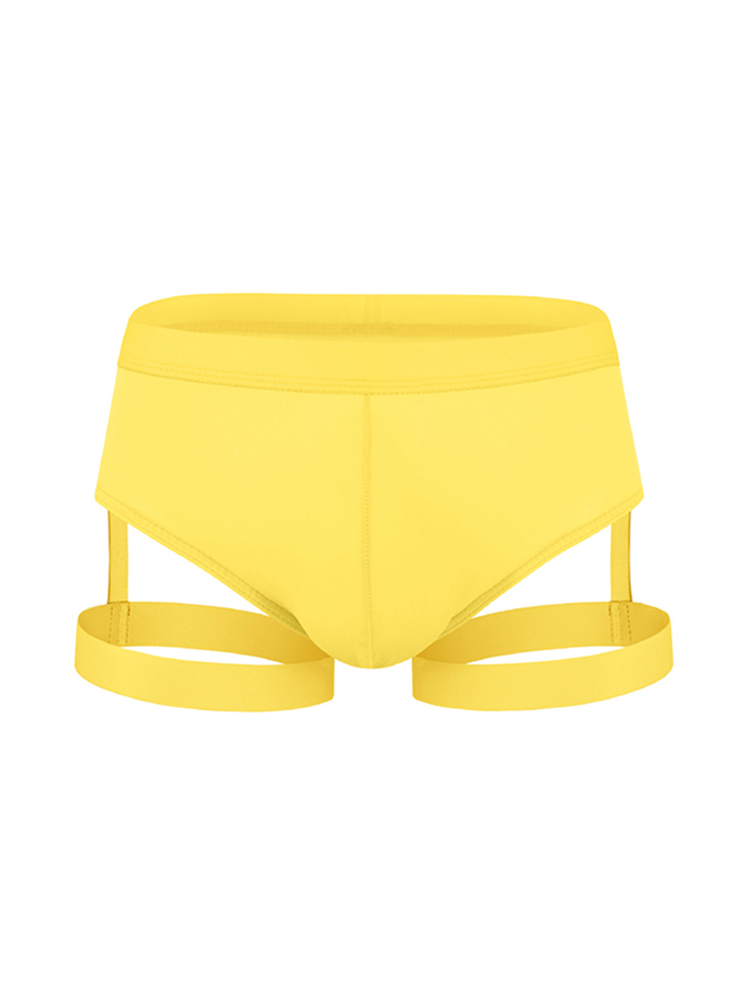 Men's Sexy Solid Color Suspender Briefs