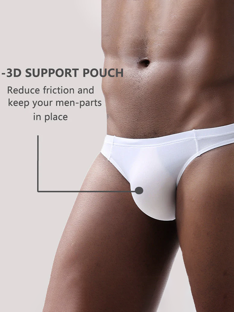 4 Pack Men's Support Pouch Traceless Ice Silk Underwear