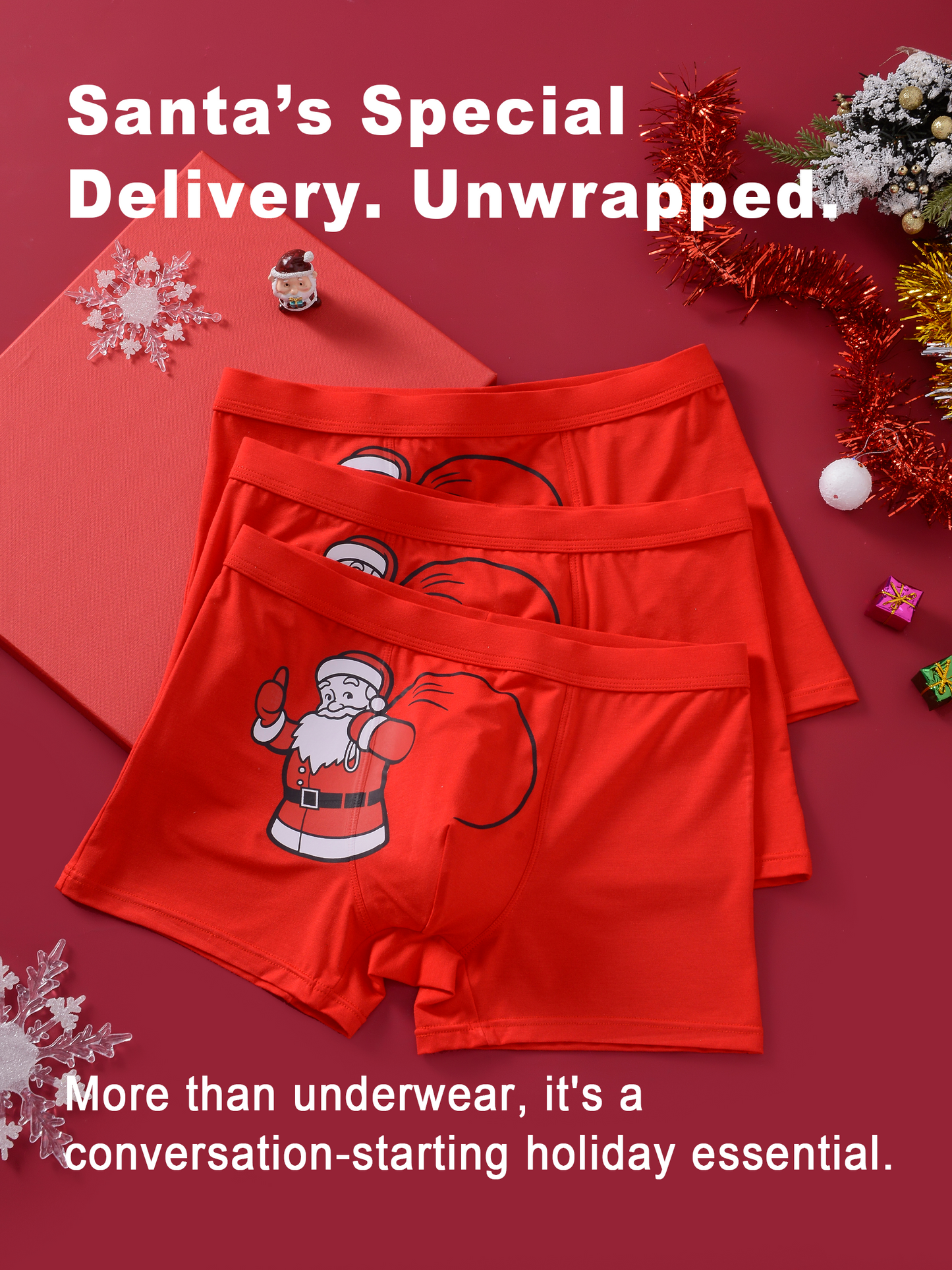 Santa’s Sack Boxer 60s Modal Briefs-The Christmas Boxer Briefs