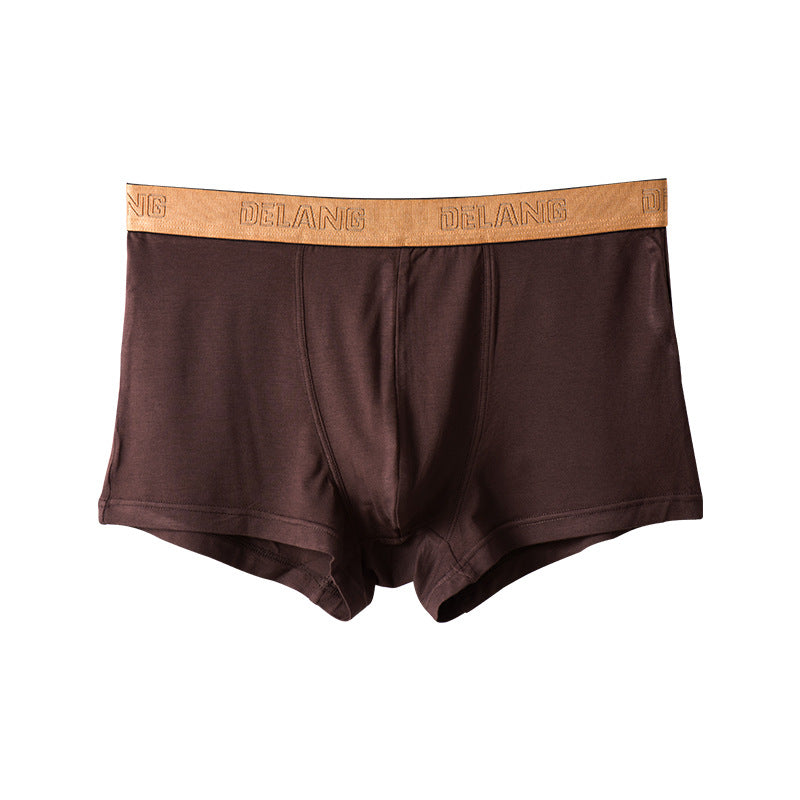 Modal Ultra-soft Solid Mid-waist Men's Boxer Briefs