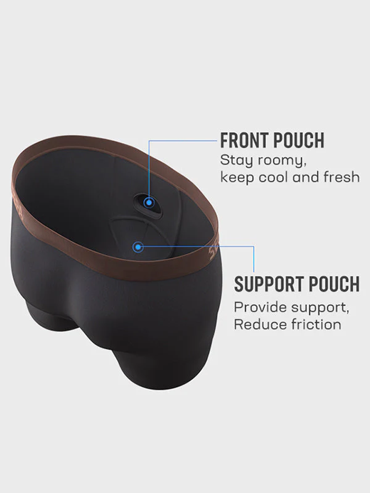 3 Pack Men's Breathable Divided Double Pouch Boxer Briefs