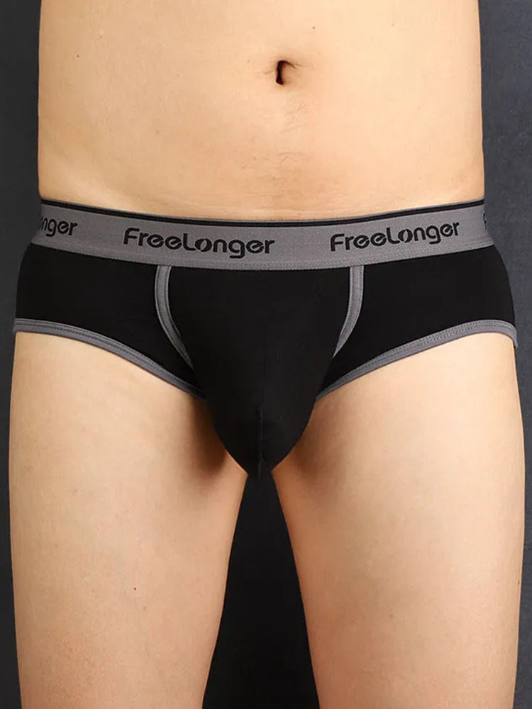 FreeLonger Men's Microfiber Covered Silky Touch Briefs