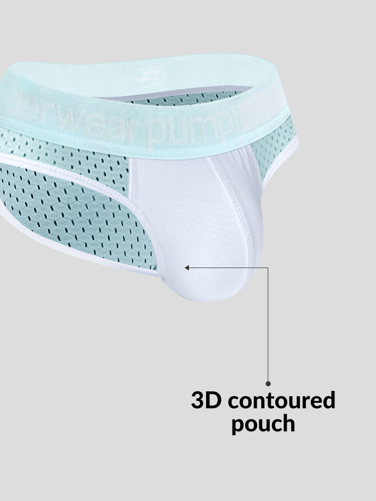 2 Pack Men's Mesh Loose Fit Sport Low-Rise Briefs