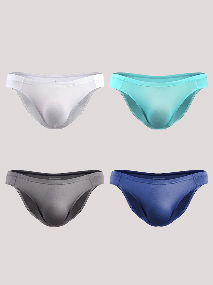 4 Pack Men's Support Pouch Traceless Ice Silk Underwear