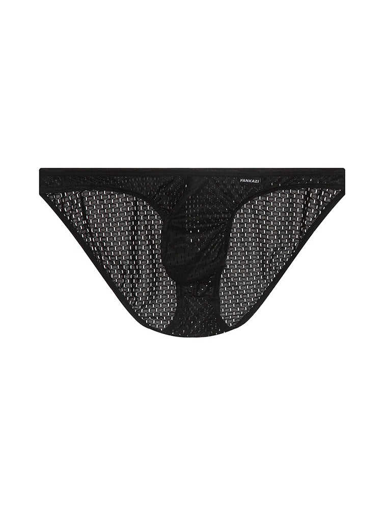 2-pack Men's Low-rise Mesh U-shaped Convex Pocket Sports Briefs
