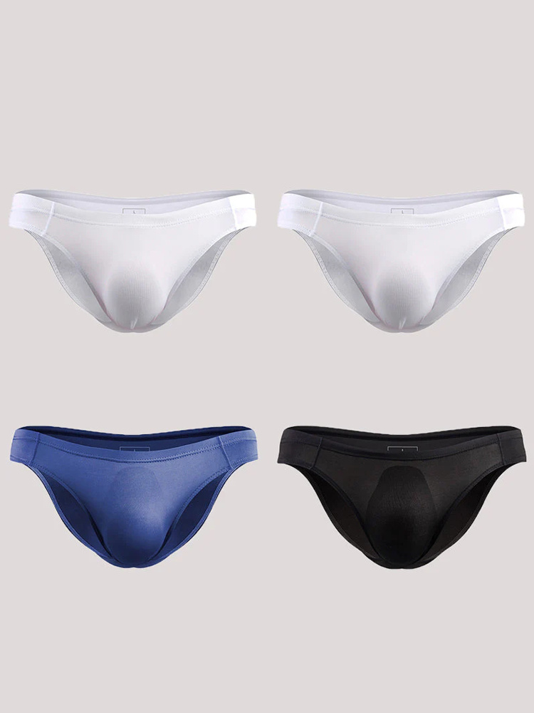 4 Pack Men's Support Pouch Traceless Ice Silk Underwear
