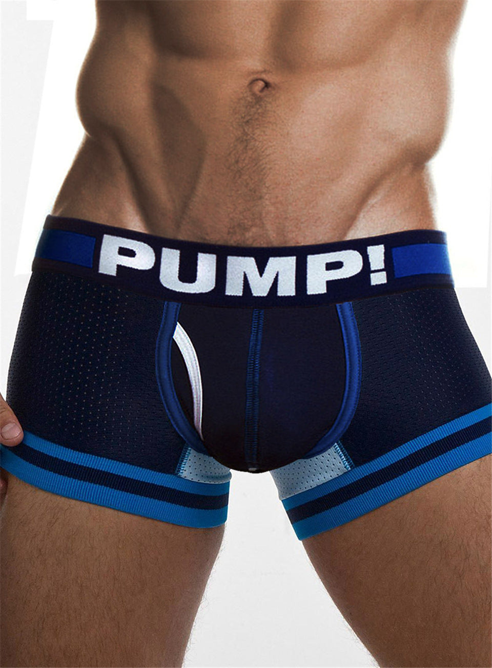 コットンUコンベックスポーチメッシュメンズボクサーブリーフ