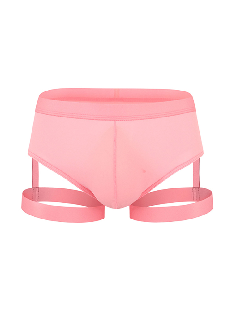 Men's Sexy Solid Color Suspender Briefs
