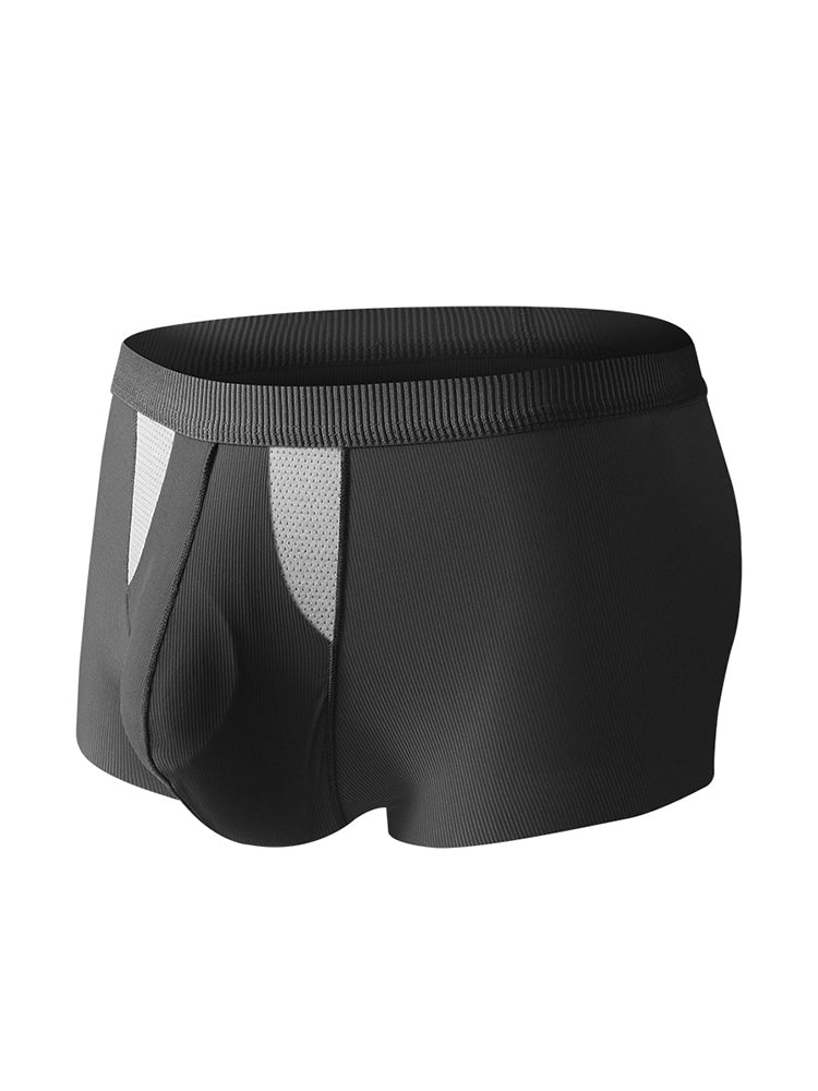 3-Pack Men's Ice Silk Trunks with Bullet-Style Separation and Enlarging Effect