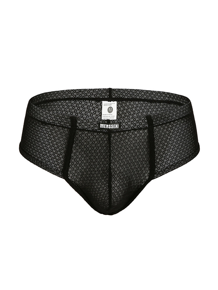 2 Pack Men's Low-Rise Lace Semi-Transparent Trunks