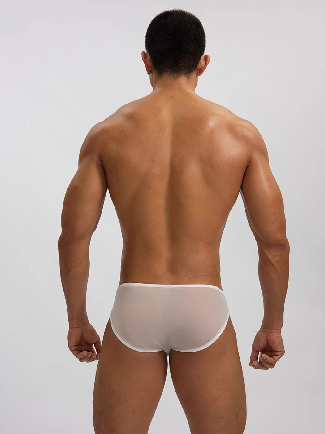 2 Pack Men's Ice Silk Single Layer U-Convex Low-Rise Sexy Semi-Transparent Bikini