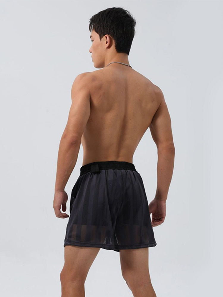 Men's Mesh-Lined Double-Layer Sports Fitness Breathable Sweat-Wicking Quick-Dry Shorts