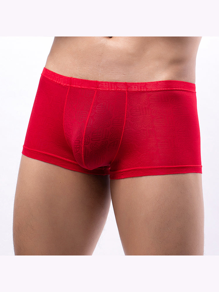 4 Pack Men's Sexy Breathable Jacquard Trunks