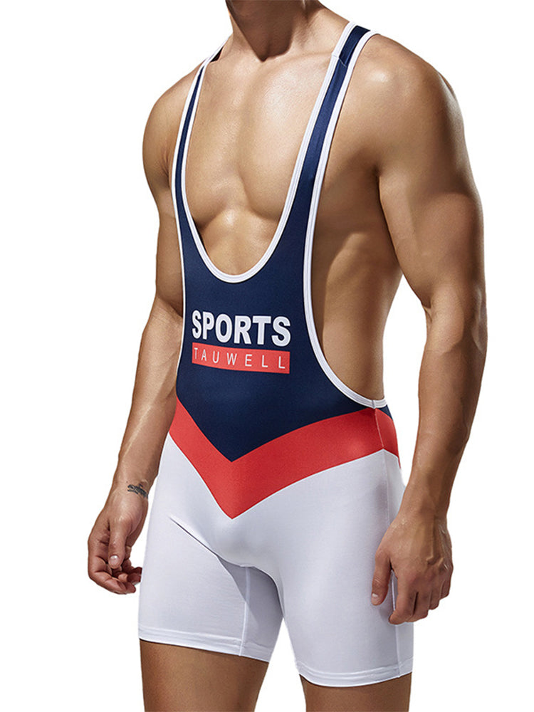 Men's Vest Fitness Wrestling Singlet Bodysuit