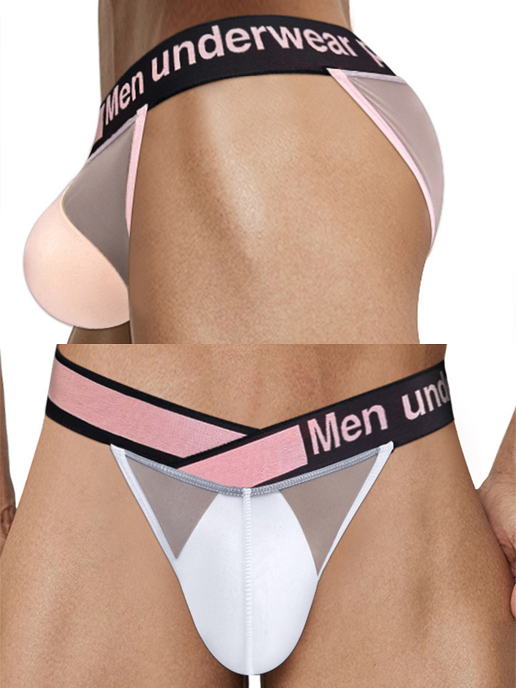 2 Pack Men's Sexy Bikini with See-through Pouch