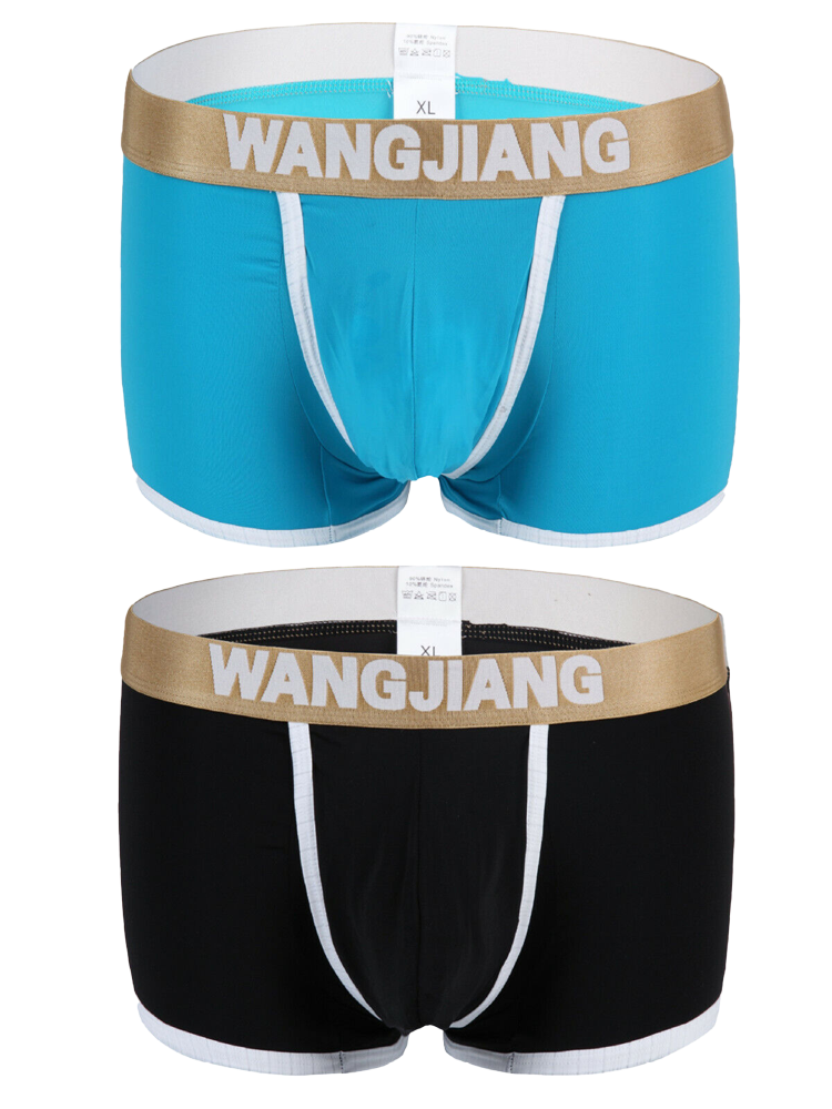 2 Pack Men's U Convex Pouch Trunks With Open Fly