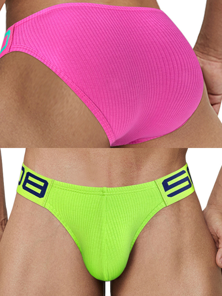 2 Pack Men's Sexy Threaded Fabric Bikinis