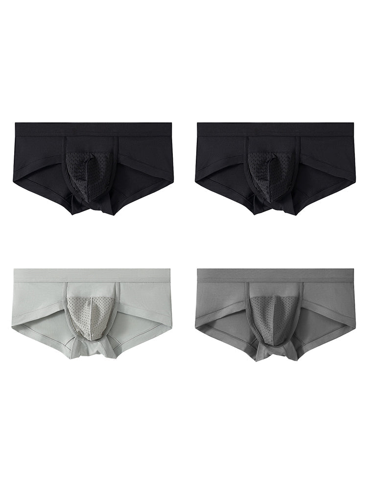 4 Pack Men's U Convex Mesh Pouch Briefs