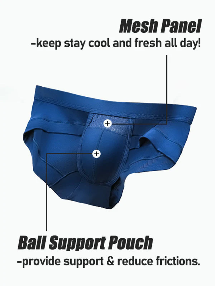 Aoelemen 4 Pack Men's Breathable U Convex Pouch Briefs