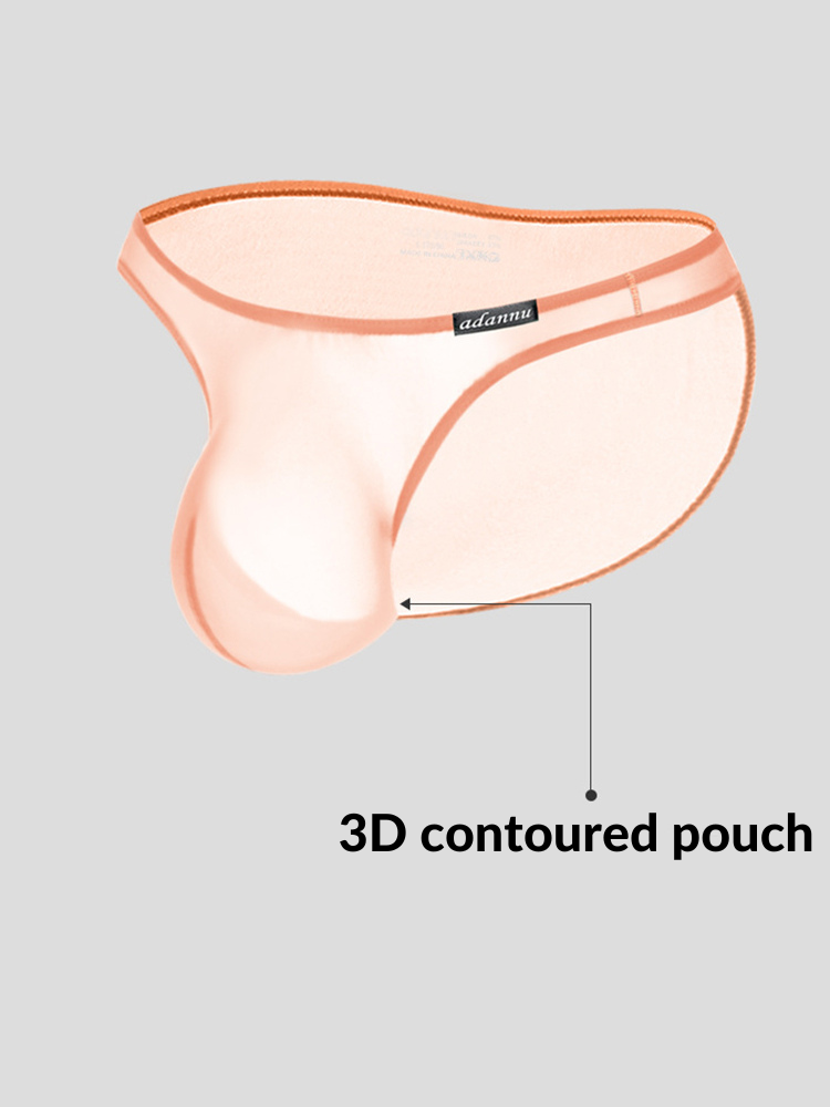 メンズ 3Dポーチ シアー アイスシルク ブリーフ