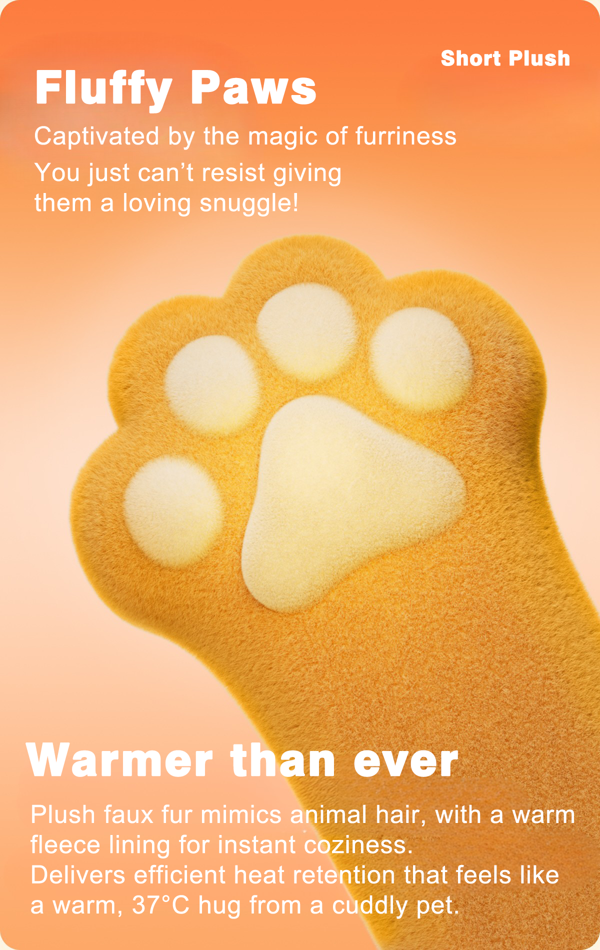 Cozy Big Cat Paw Slipper Cotton Boots Ultra-Soft Fleece-Lined Winter Booties