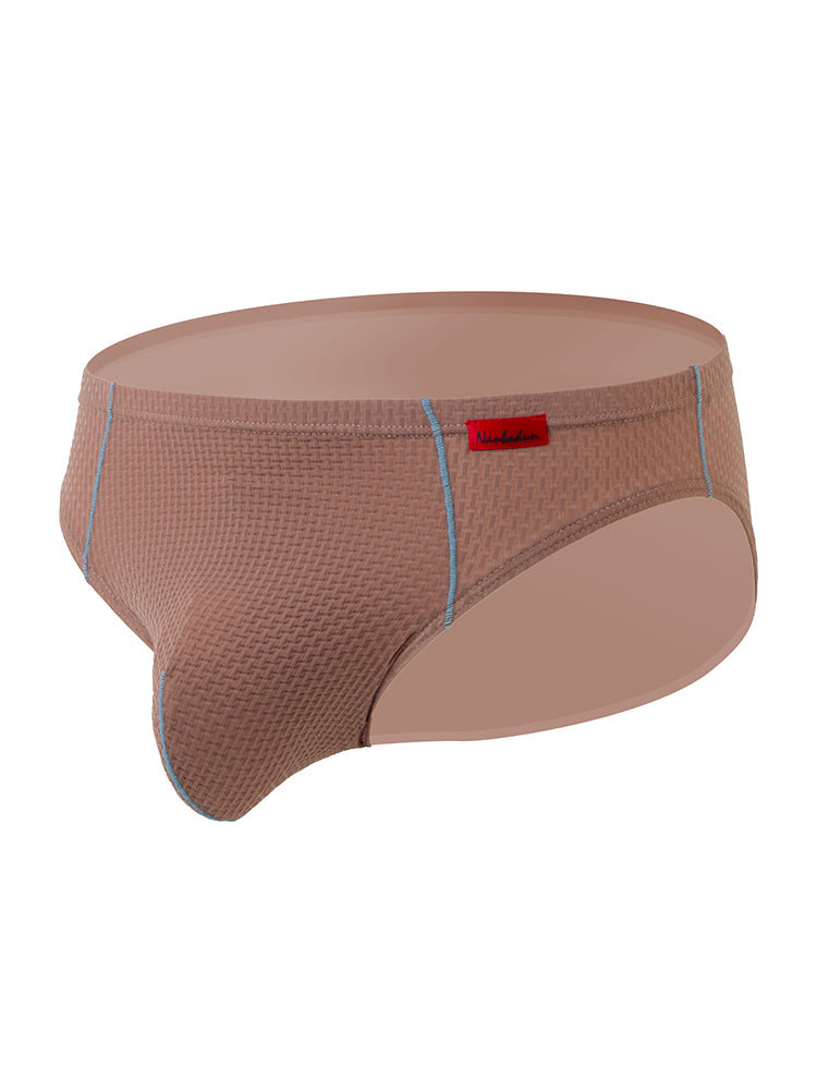 メンズ ナイロン チェック柄 リフトヒップブリーフ 3枚組 トライアングルブリーフ