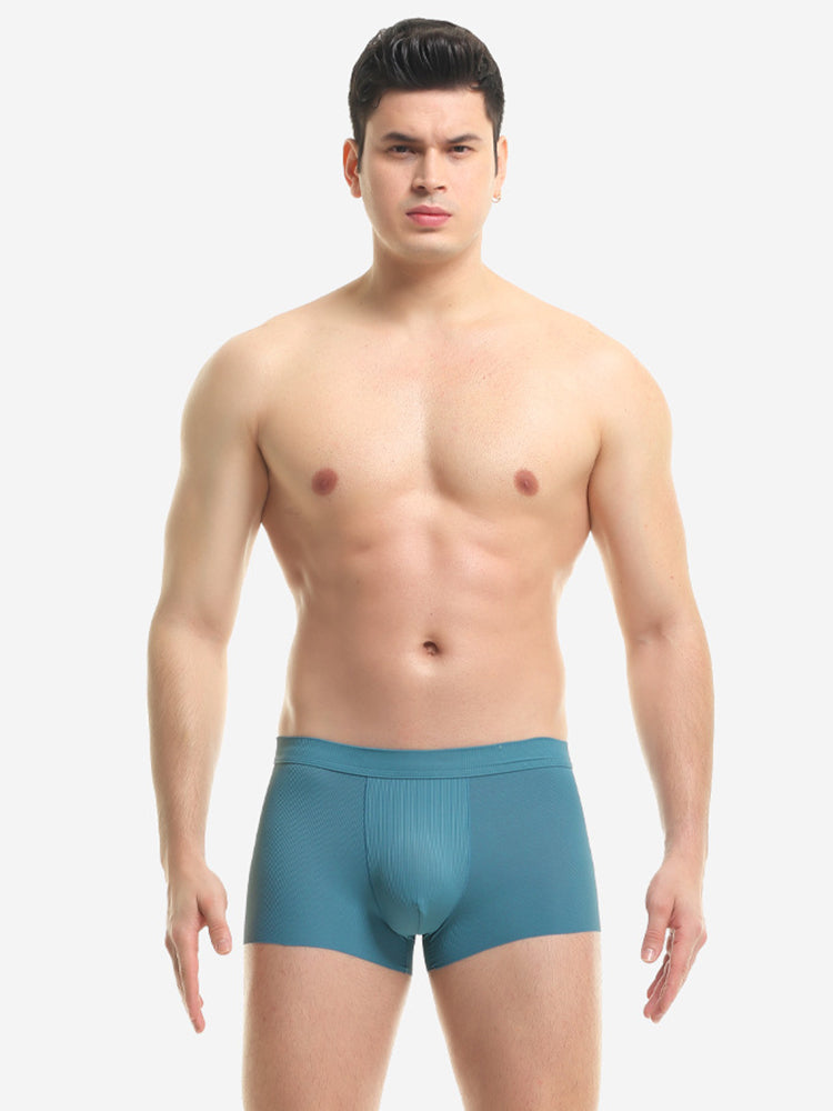 4 Pack Men's Ice Silk Seamless Trunks Underwear