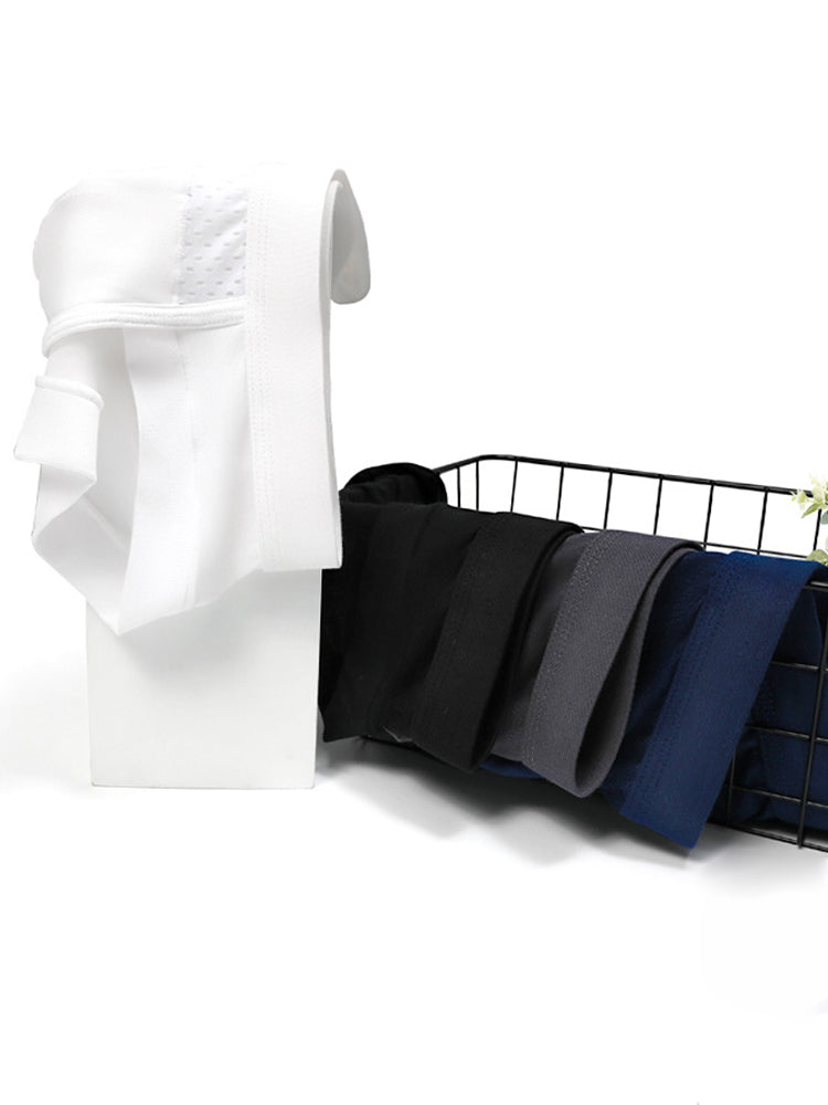 Aoelemen 4 Pack Men's Breathable U Convex Pouch Briefs