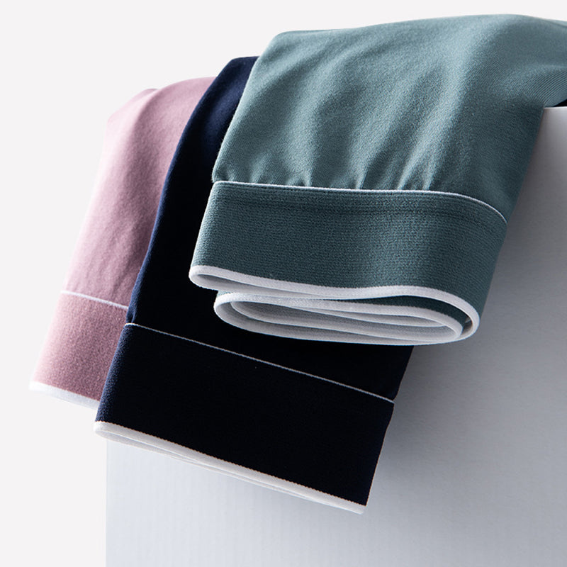 4Pcs Men's Cotton Solid Mid-rise Trunks