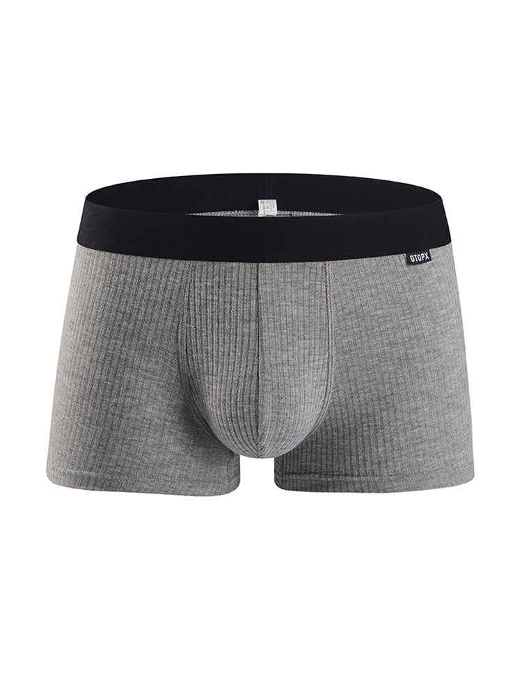 Men's Breathable Threaded Fabric U Convex Trunks