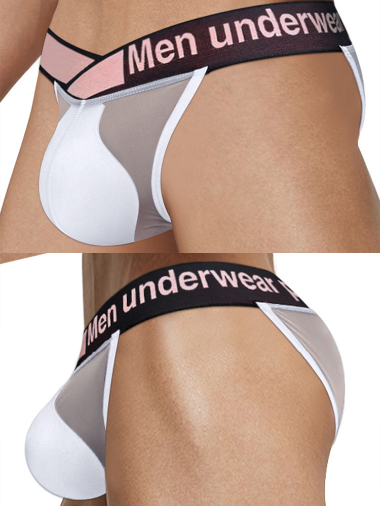 2 Pack Men's Sexy Bikini with See-through Pouch