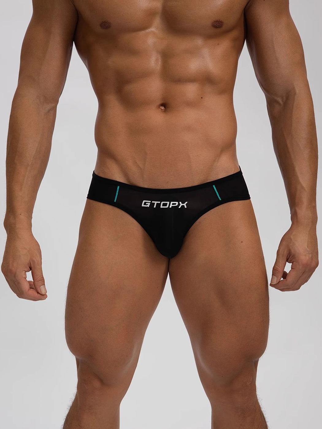 2 Pack Men's Ice Silk Single Layer U-Convex Low-Rise Sexy Semi-Transparent Bikini