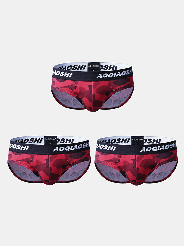 3 Pack Low Rise Camouflage Ball Support Underwear