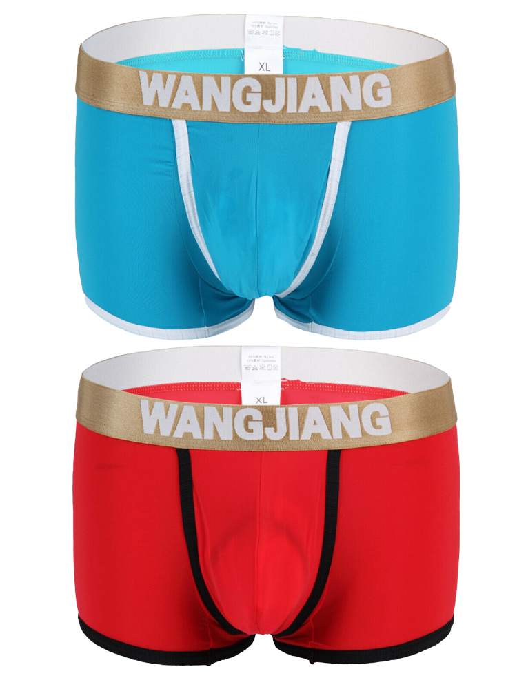 2 Pack Men's U Convex Pouch Trunks With Open Fly