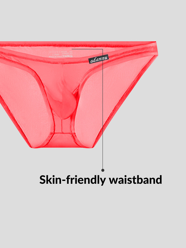 メンズ 3Dポーチ シアー アイスシルク ブリーフ