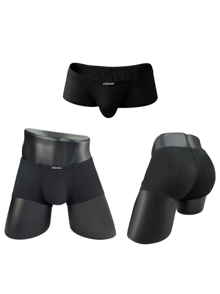 2 Pack Men's Sexy Low-rise Roomy Pouch Trunks