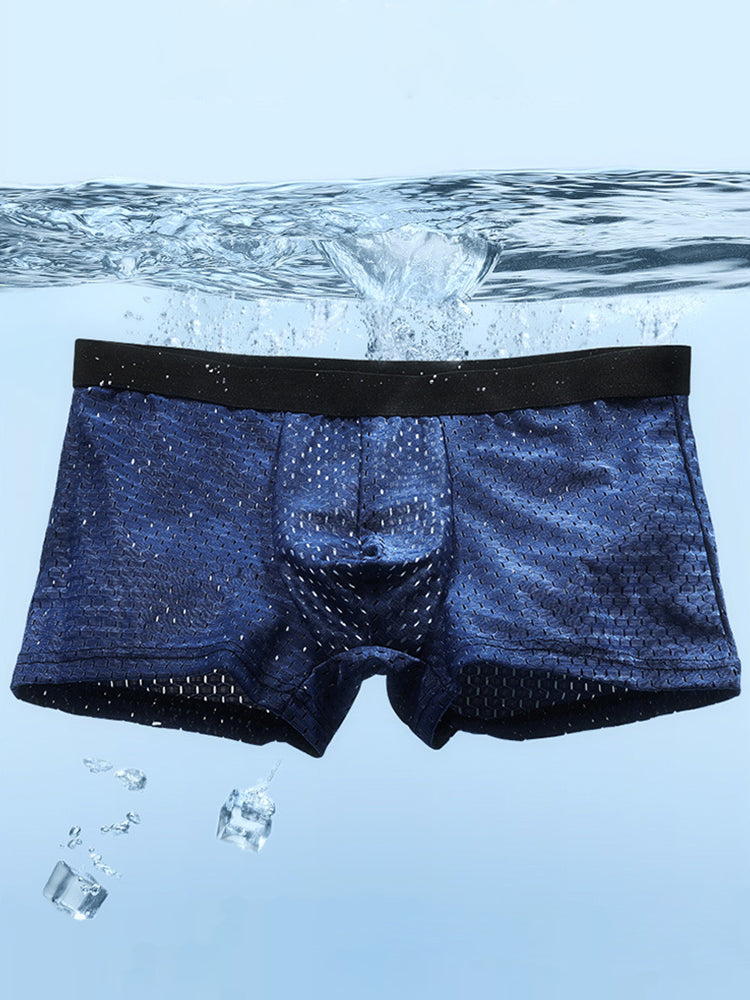 4 Pack Mesh Ice Silk Cool Fresh Men's Trunks