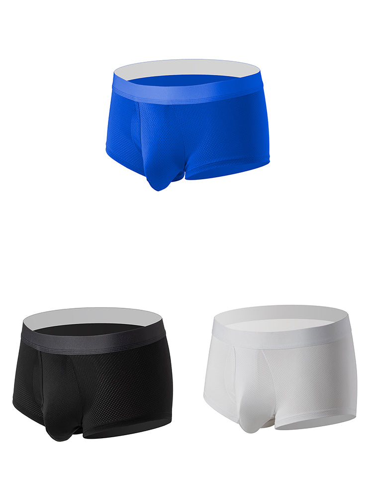 Men's 3 Pack Fly Big Pouch Breathable Trunks