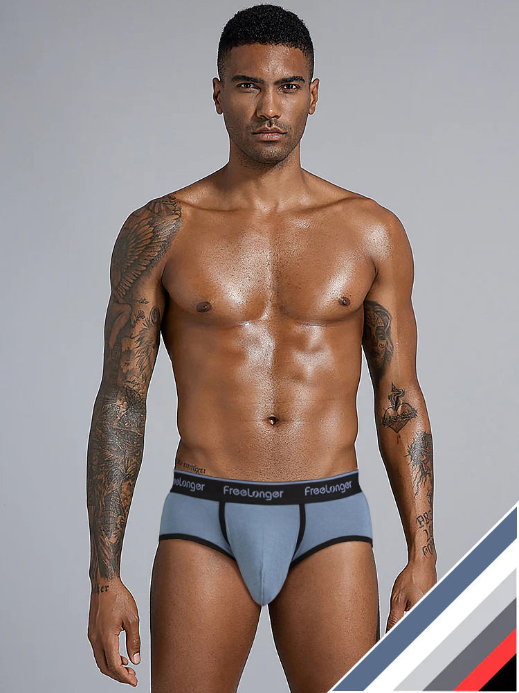 FreeLonger Men's Microfiber Covered Silky Touch Briefs