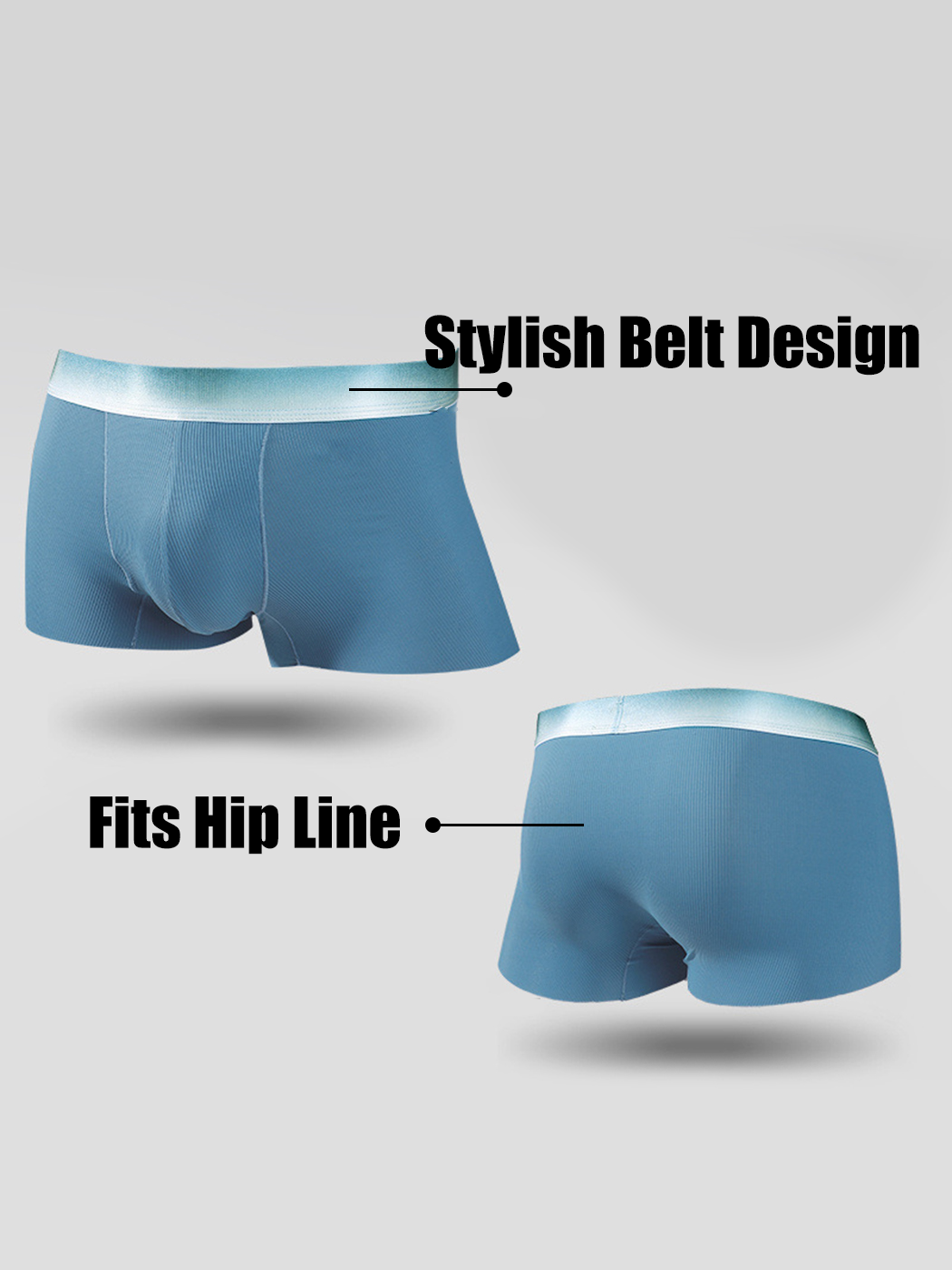 3 Pack Men's Breathable Threaded Fabric Ball Pouch Trunks