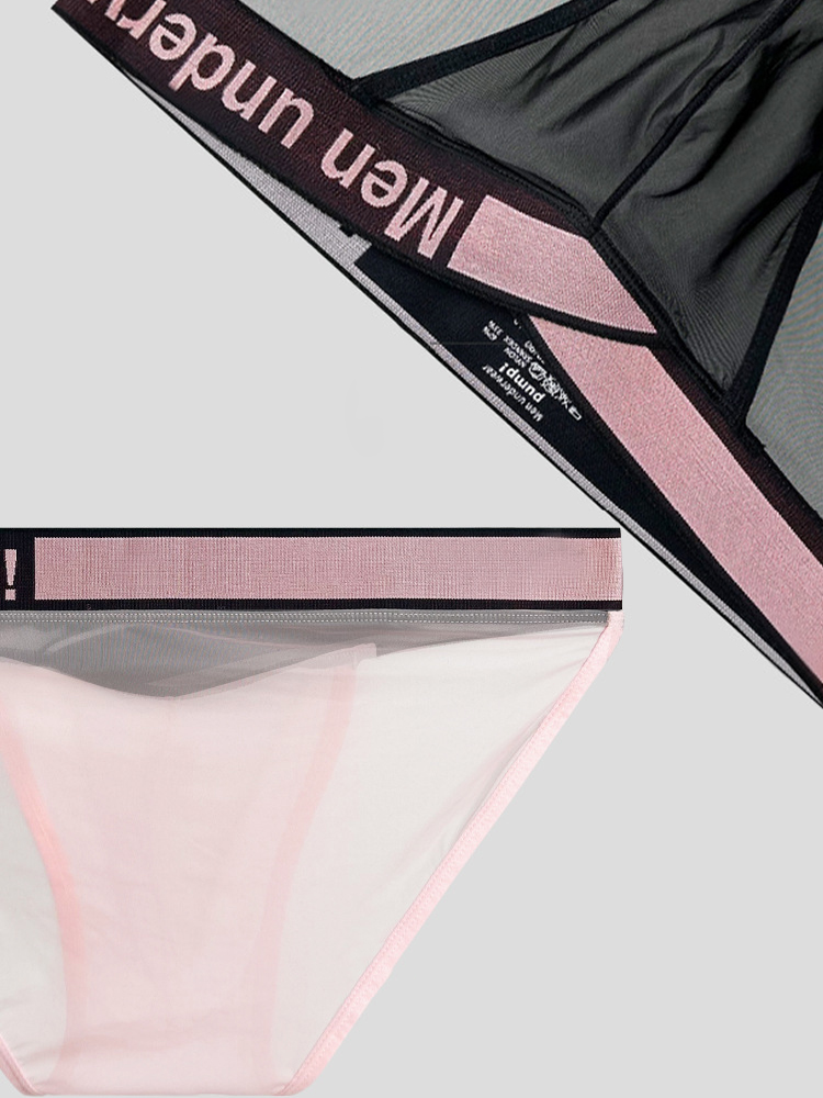 2 Pack Men's Sexy Bikini with See-through Pouch