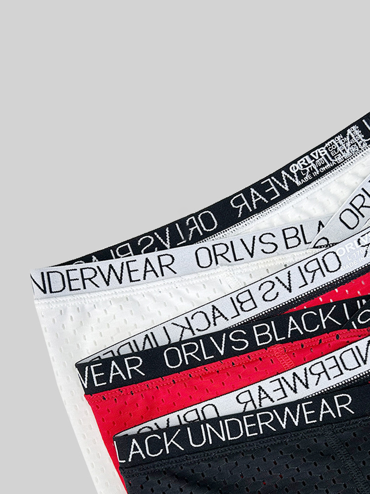 2 Pack Men's Sexy V-shape Waistband Mesh Trunks