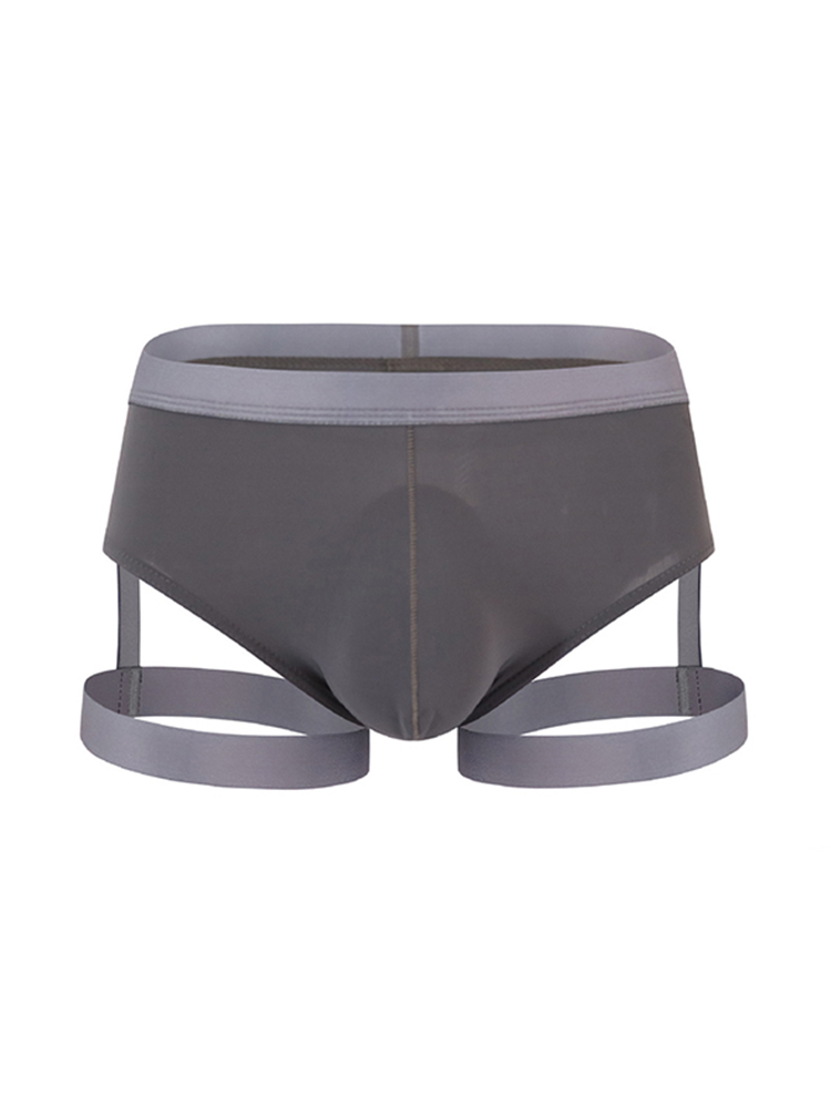 Men's Sexy Solid Color Suspender Briefs