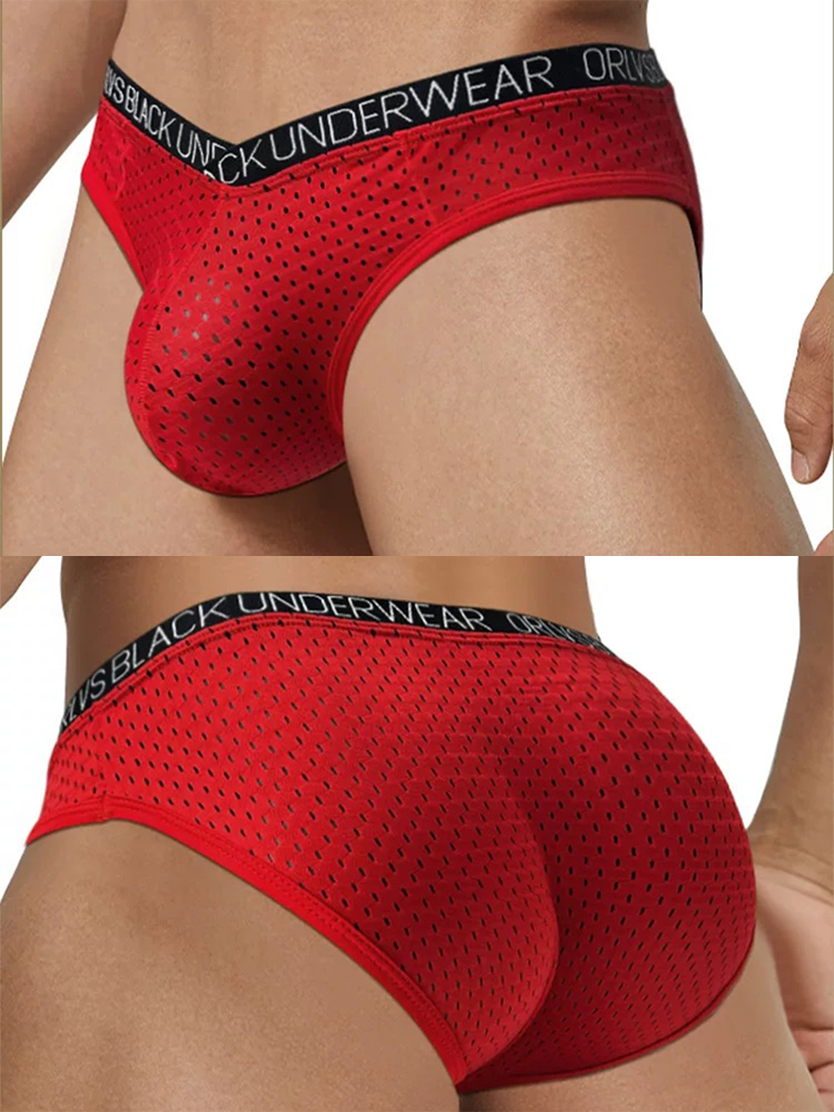 2 Pack Men's Sexy V-shape Waistband Mesh Bikinis