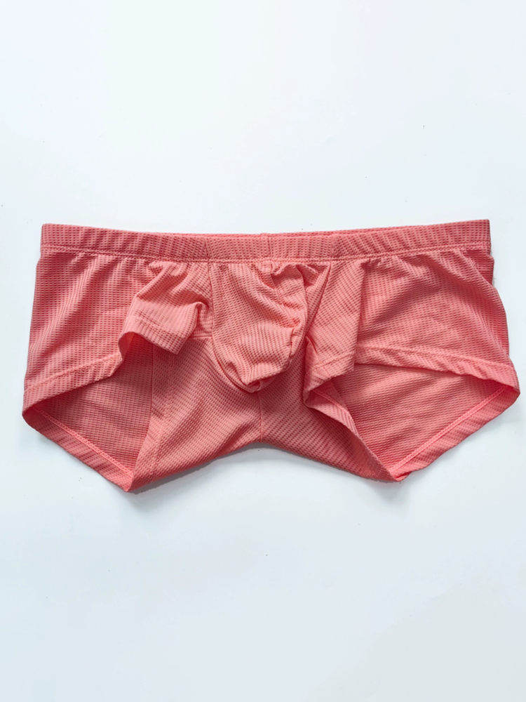 2 Pack Men's Sexy Short Legs Trunks With Large Pouch