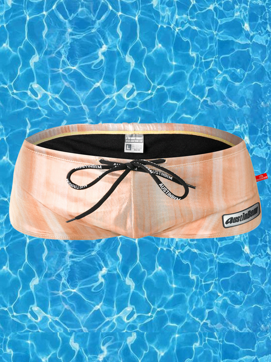 Men's Sexy Metallic Swim Trunks With Drawstring