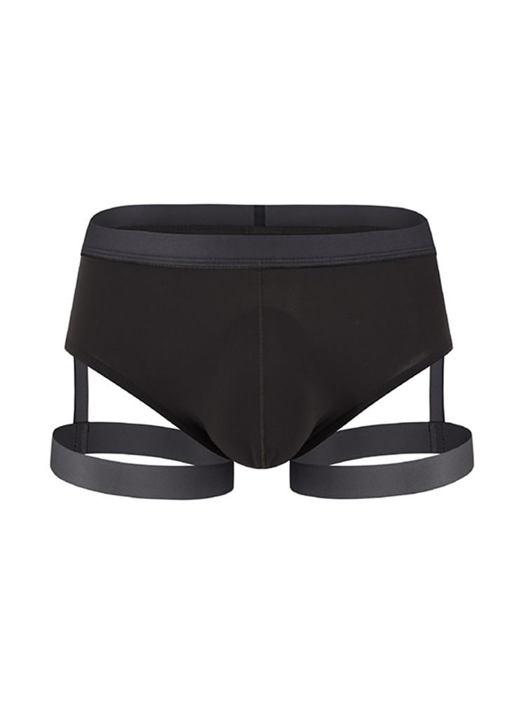 Men's Sexy Solid Color Suspender Briefs