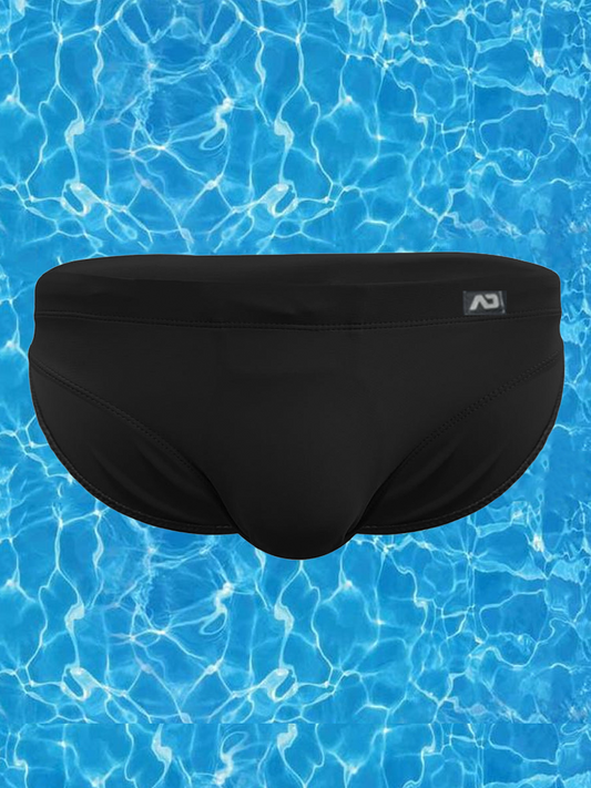 Men's Solid Color Swim Briefs with Removable Pad
