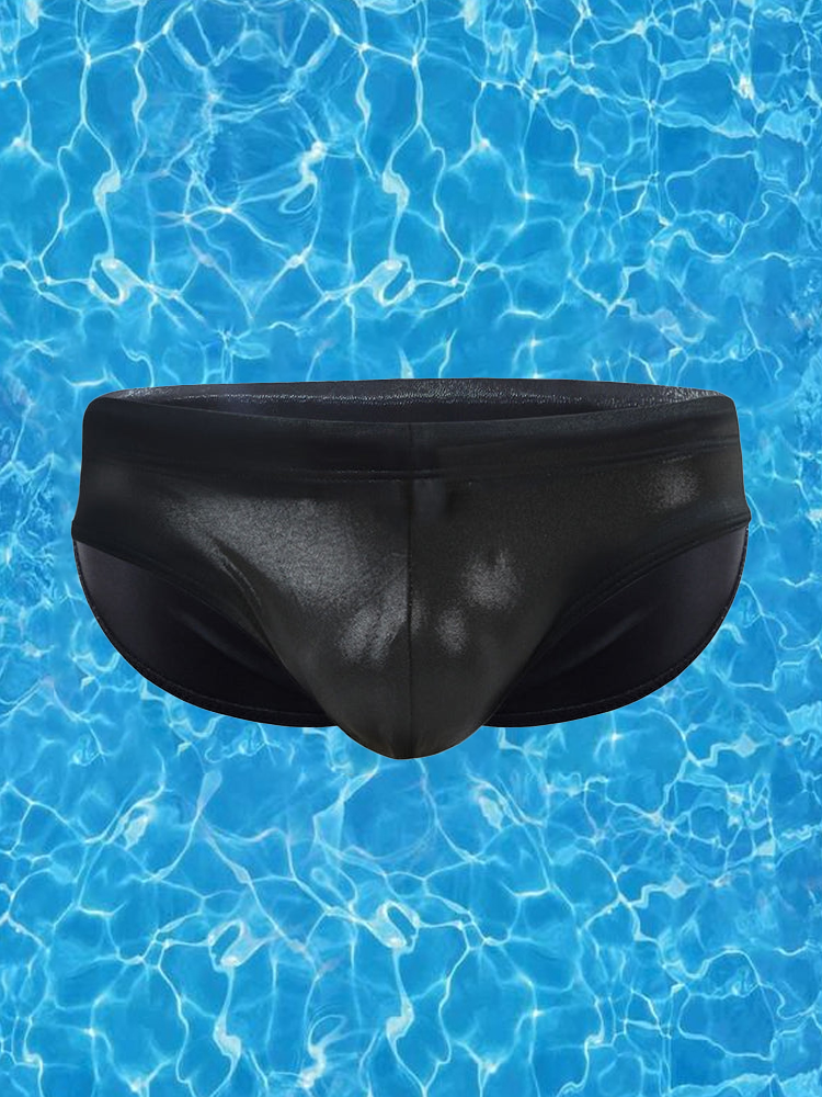 Men's Solid Color Sponge Pad Swim Briefs